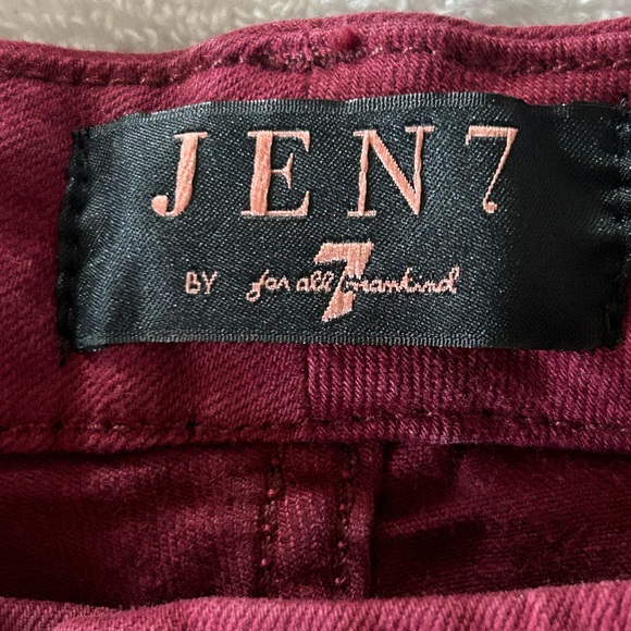 7 For All Mankind Jen 7 Burgundy Ankle Skinny Pant NWT Size 18 - Picture 3 of 8